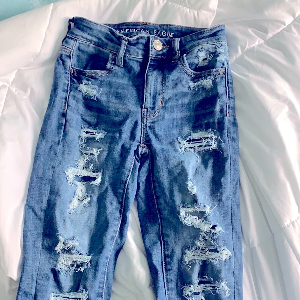 American Eagle dark wash stretch jeans